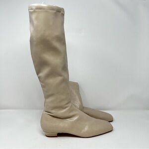 Mango Cream Knee High Boots